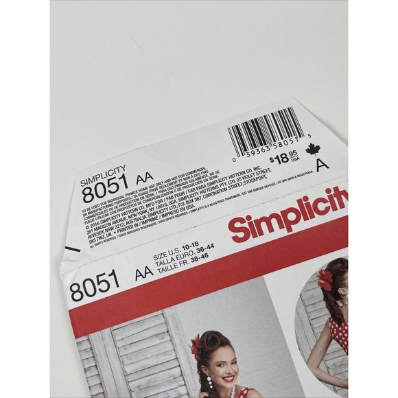 Simplicity Pattern 8051 AA Size 10-18 Sun Dress UNCUT pinup rockabilly marilyn - Picture 10 of 10